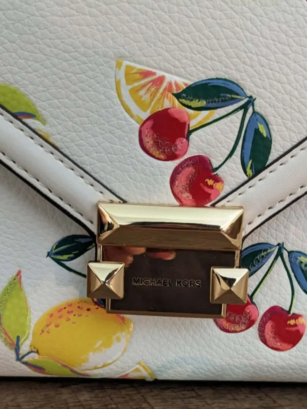 Michael Kors White Whitney Fruit Shoulder Bag - EUC